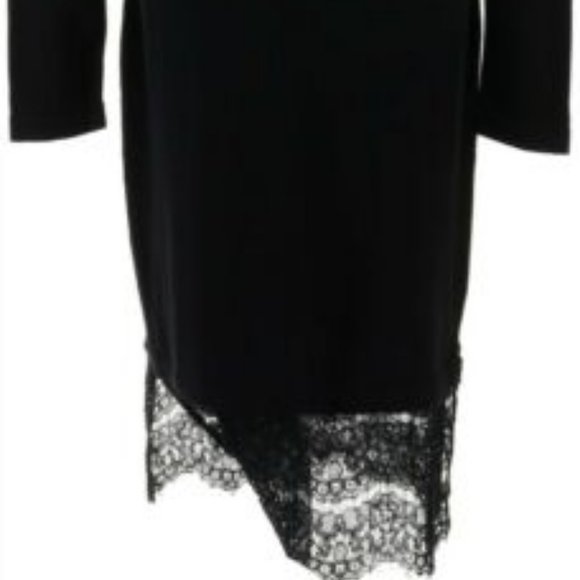 NWT ISAAC MIZRAHI LACE TURTLENECK SWEATER DRESS MEDIUM - Picture 8 of 11